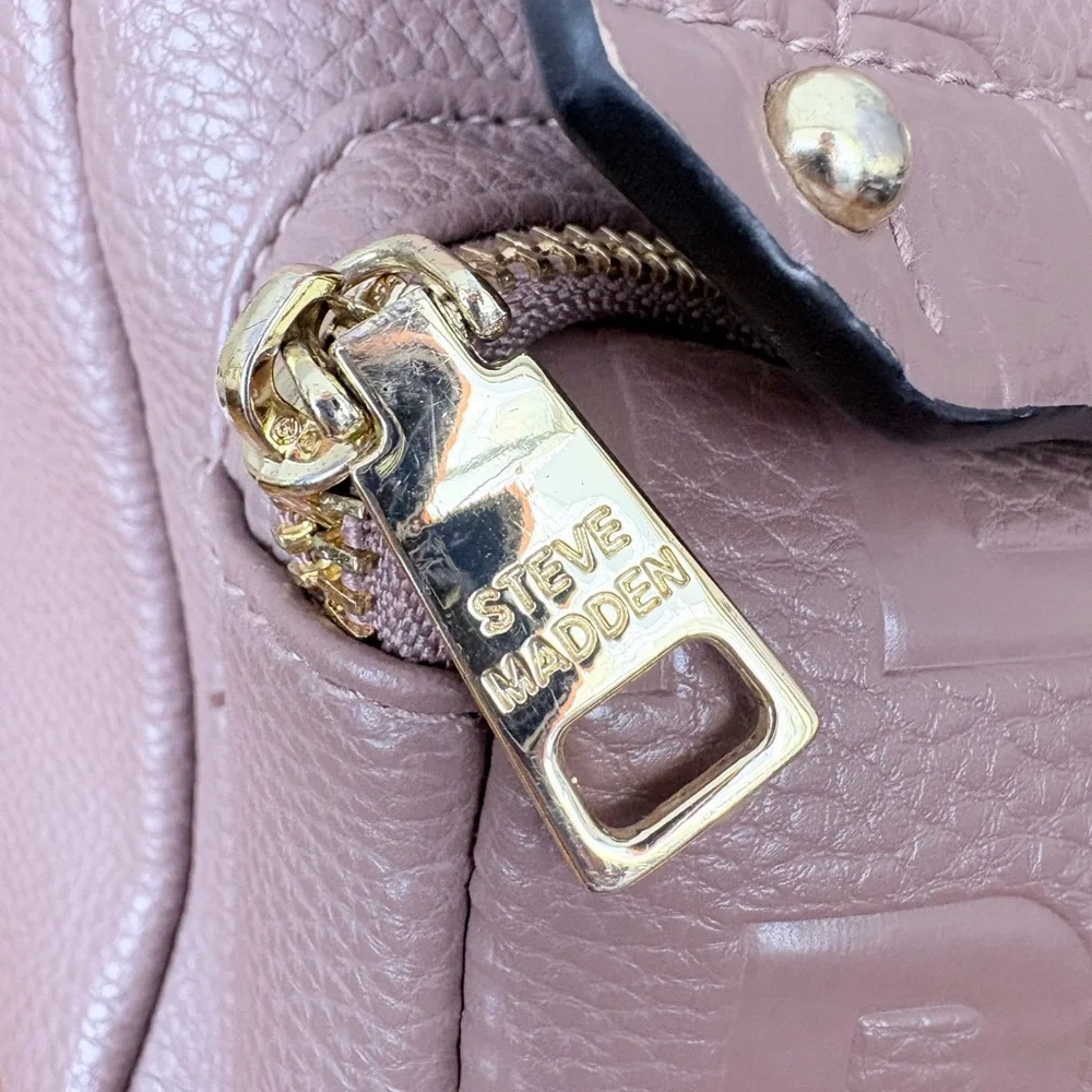 Steve Madden Faux Leather Mauve Backpack & Gold Accents Casual Women's Bag Sz M - Picture 9 of 15